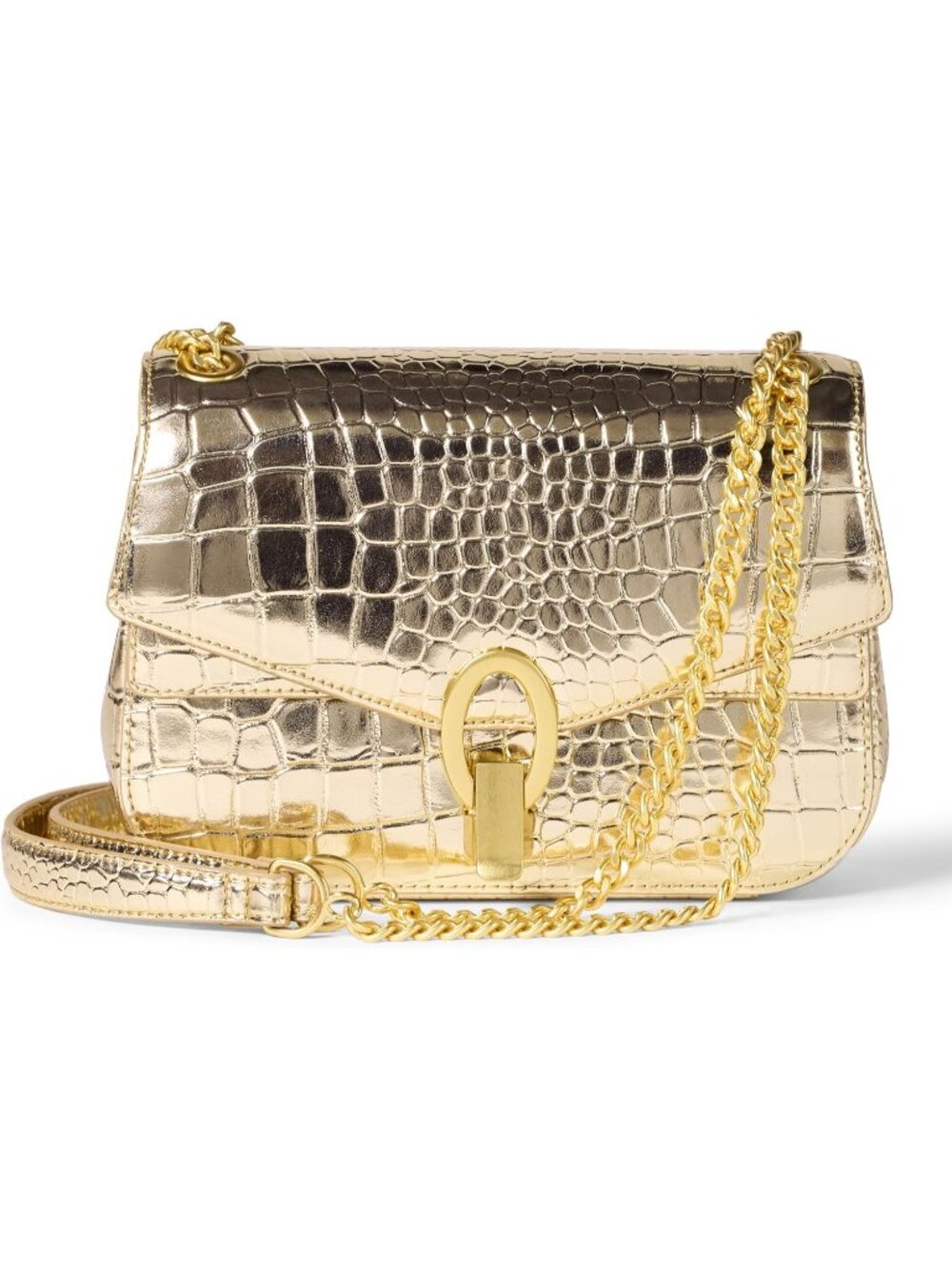 Women's Gol Crocodile Essentials Faux Adjustable Strap Leather Shoulder Bag
